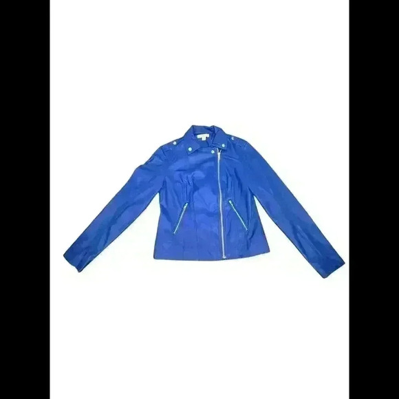 Cato Other - Stylish Blue Faux Leather Biker Jacket for Women - XS